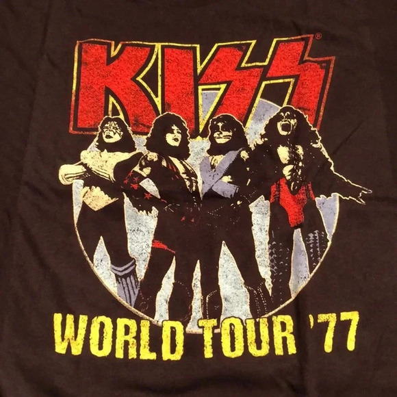 Kiss Other - Kiss Original Members 1977 World Tour Tee Shirt